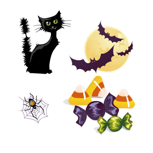 Transparent Halloween Jackolantern Halloween Card Purple Cat for Halloween