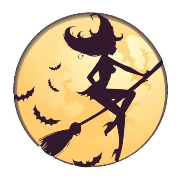 Transparent Halloween Witchcraft Silhouette Symbol for Halloween