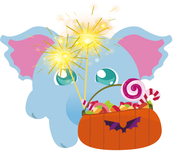 Transparent Elephant Halloween Fireworks Plant Flower for Halloween