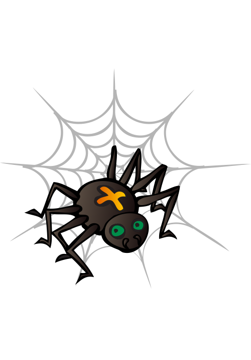 Transparent Spider Spider Web Silhouette Symbol for Halloween