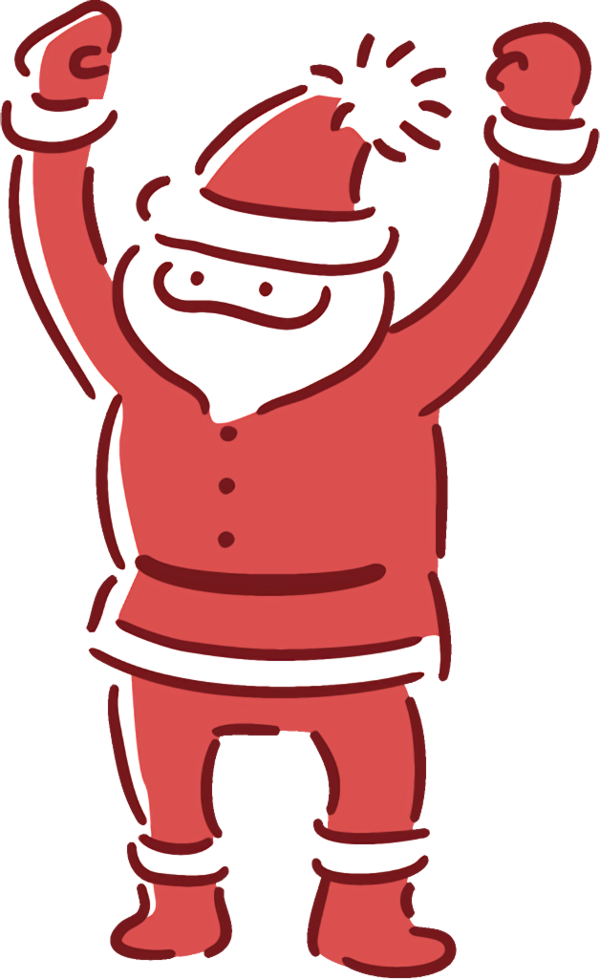 Transparent christmas Cartoon Red Santa claus for santa for Christmas