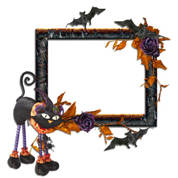 Transparent Halloween Picture Frame Black Cat for Halloween