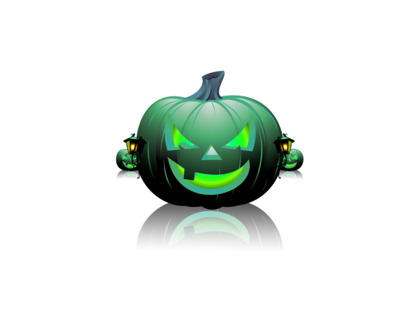 Transparent Halloween Jackolantern Pumpkin Green for Halloween