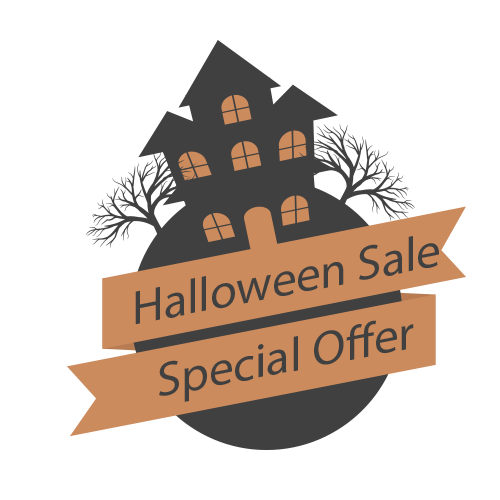 Transparent Halloween Paper Logo Label for Halloween