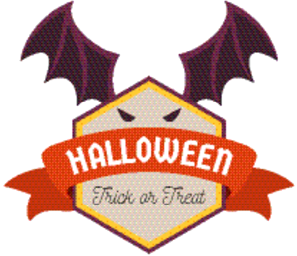 Transparent Halloween Bat Bat Wing Logo Emblem for Halloween