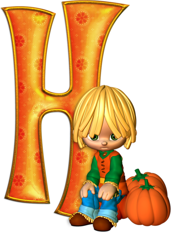 Transparent Alphabet Letter Halloween Orange for Halloween