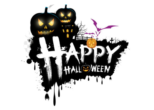 Transparent Halloween Ghost Party Text Logo for Halloween