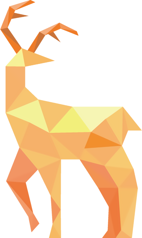 Transparent christmas Antelope Origami Cow-goat family for reindeer for Christmas
