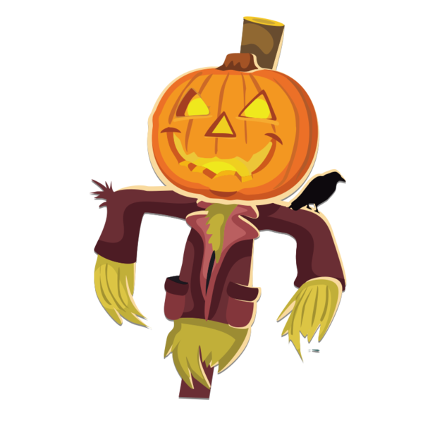 Transparent Scarecrow Halloween Document Food Calabaza for Halloween