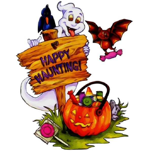 Transparent Cartoon Halloween Ghost Trickortreat for Halloween