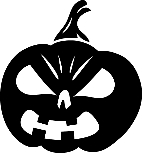 Transparent Halloween Jack O Lantern Pumpkin Black And White Symbol for Halloween