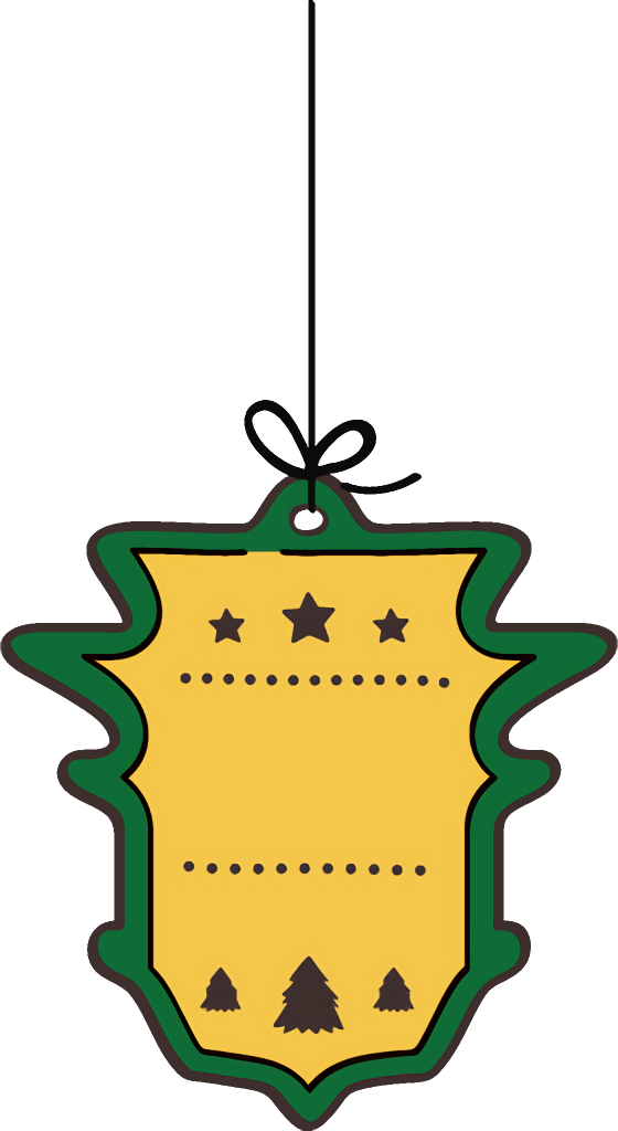 Transparent christmas Green Yellow Symbol for christmas ornament for Christmas