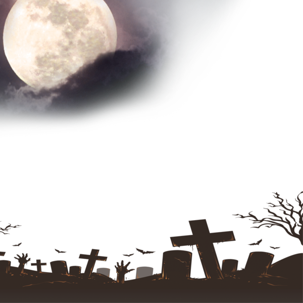 Transparent The Halloween Tree Halloween Cemetery Square Text for Halloween
