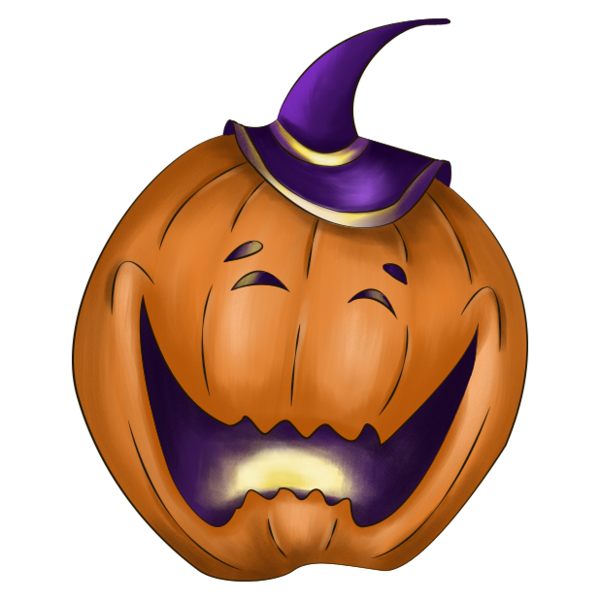 Transparent Halloween Sticker Jacko Lantern Purple Calabaza for Halloween