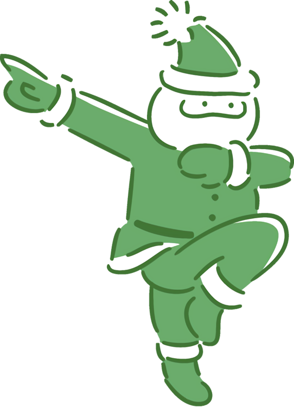 Transparent christmas Green Cartoon for santa for Christmas