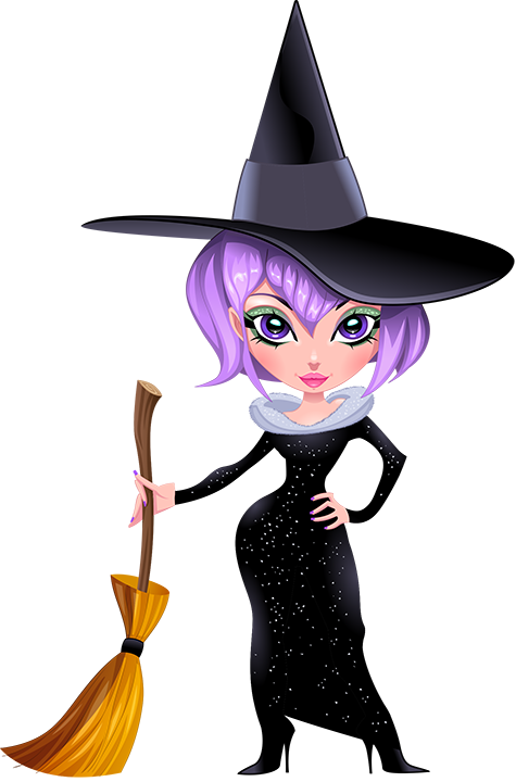 Transparent Witchcraft Halloween Drawing Purple Cartoon for Halloween