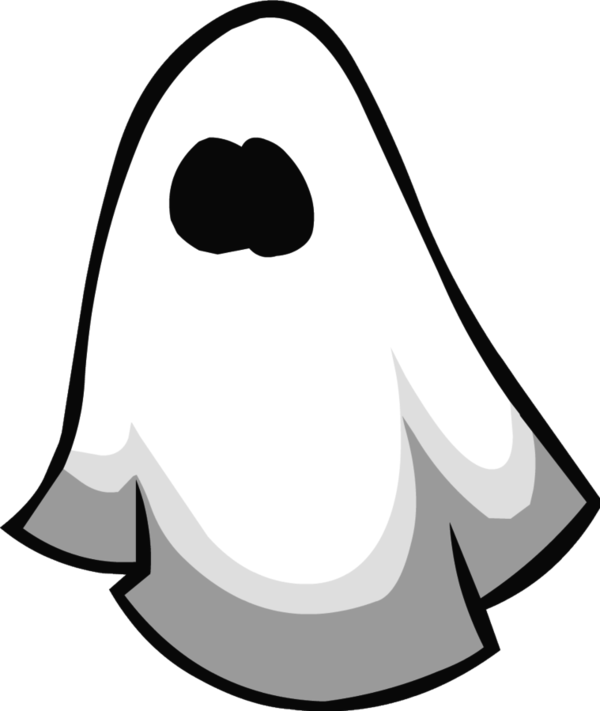 Transparent Club Penguin Ghost Video Game Line Art Nose for Halloween