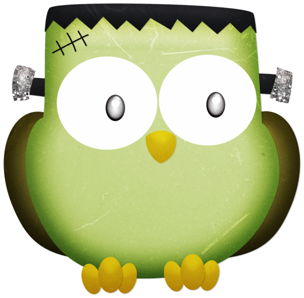 Transparent Owl Frankenstein Youtube Green Yellow for Halloween