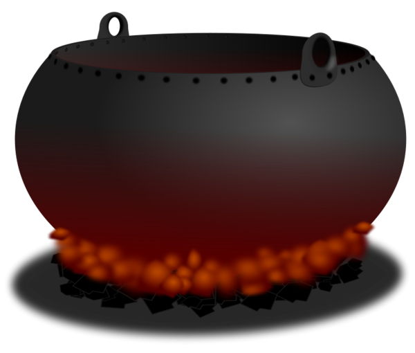 Transparent Cauldron Witchcraft Olla Orange for Halloween