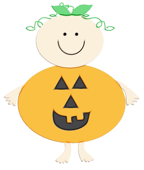 Transparent Cartoon Drawing Pumpkin Facial Expression for Halloween