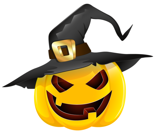 Transparent Pumpkin Witch Hat Jack O Lantern Yellow for Halloween