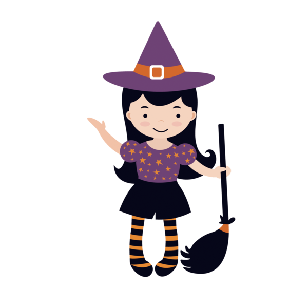 Transparent Halloween Witchcraft Little Witches Purple Violet for Halloween