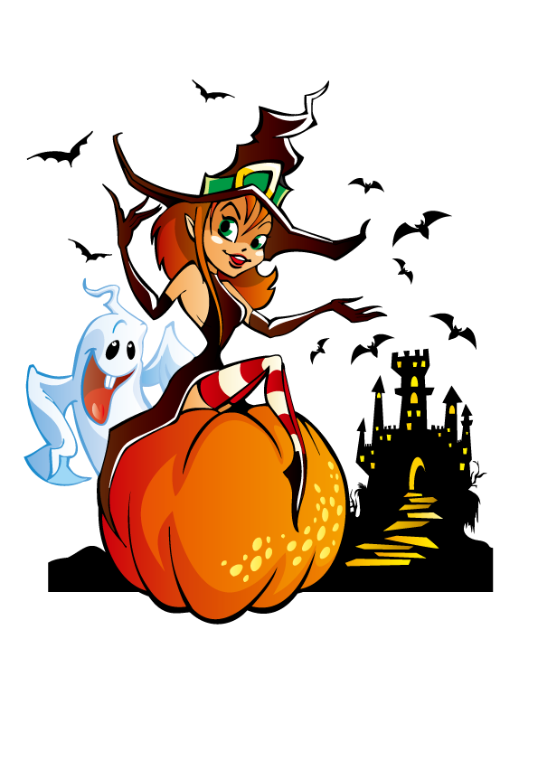 Transparent Witchcraft Halloween Ghost Recreation Cartoon for Halloween
