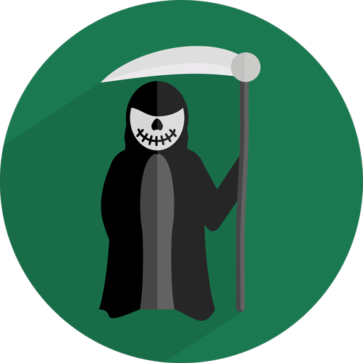 Transparent Death Scythe Reaper Grass Silhouette for Halloween