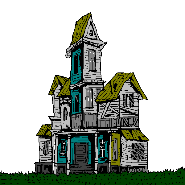 Transparent House Haunted Attraction Halloween Building Elevation for Halloween