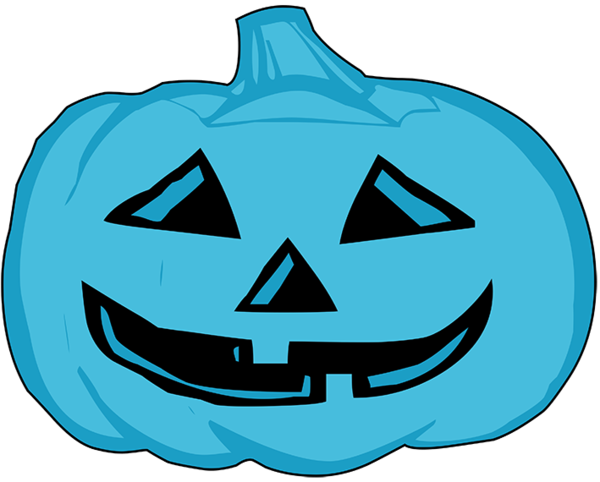Transparent Pumpkin Pie Pumpkin Jacko Lantern Electric Blue Smile for Halloween