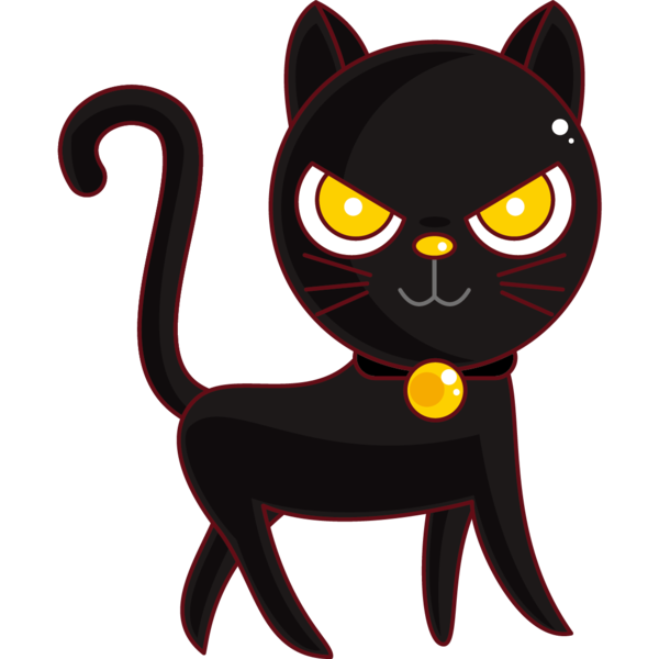 Transparent Halloween Drawing Monster Cat Black for Halloween