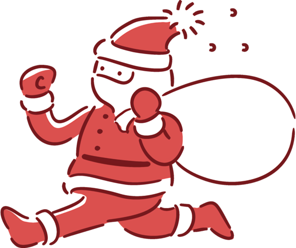Transparent christmas Cartoon Line art Pleased for santa for Christmas