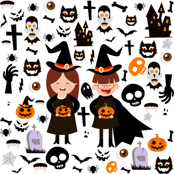 Transparent Halloween Party Pattern for Halloween