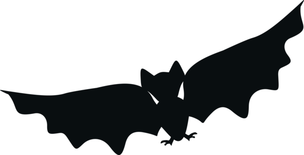 Transparent Cat Cartoon Bat Silhouette for Halloween