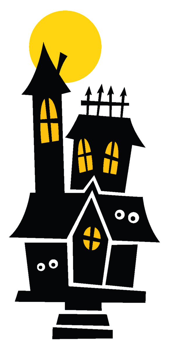 Transparent Halloween Party Haunted House Symbol Yellow for Halloween