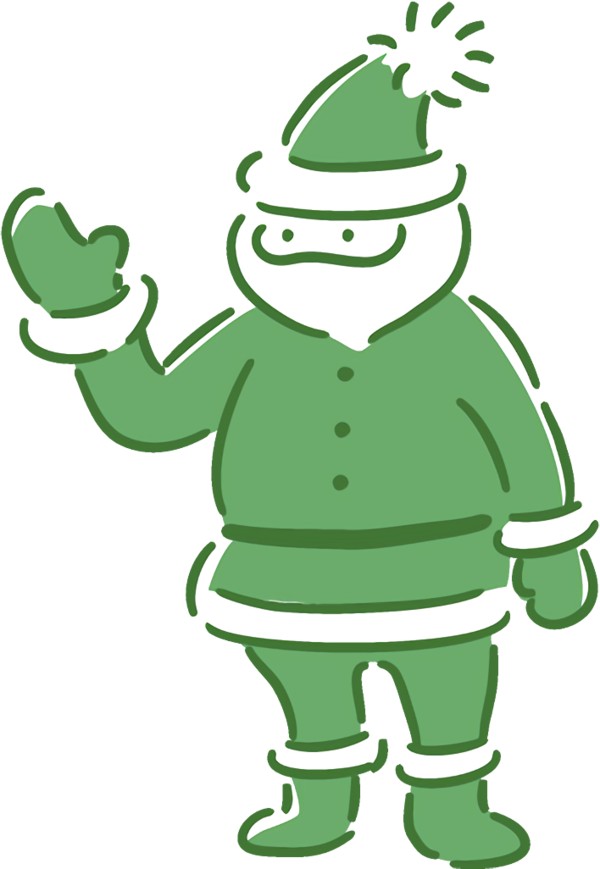 Transparent christmas Green Cartoon Christmas for santa for Christmas