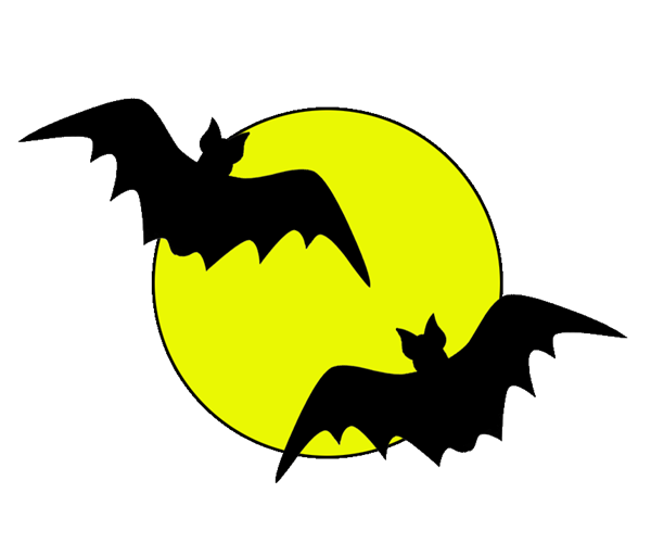 Transparent Cartoon Silhouette Character Yellow Bat for Halloween