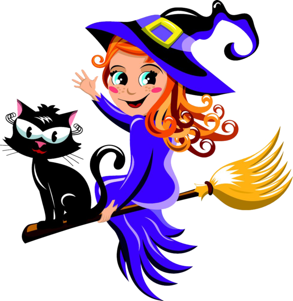 Transparent Cat Witchcraft Halloween Line Cartoon for Halloween