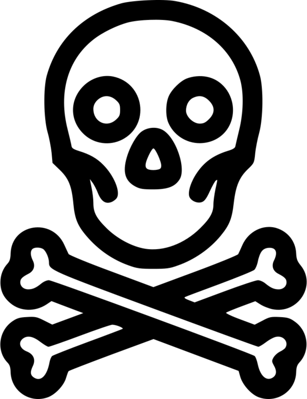 Transparent Skull And Crossbones Poison Skull Head Bone for Halloween