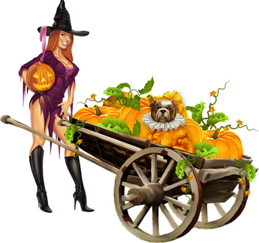 Transparent Pumpkin Halloween Telega Chariot Carriage for Halloween