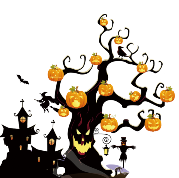 Transparent Halloween Halloween Tree Jackolantern Plant for Halloween
