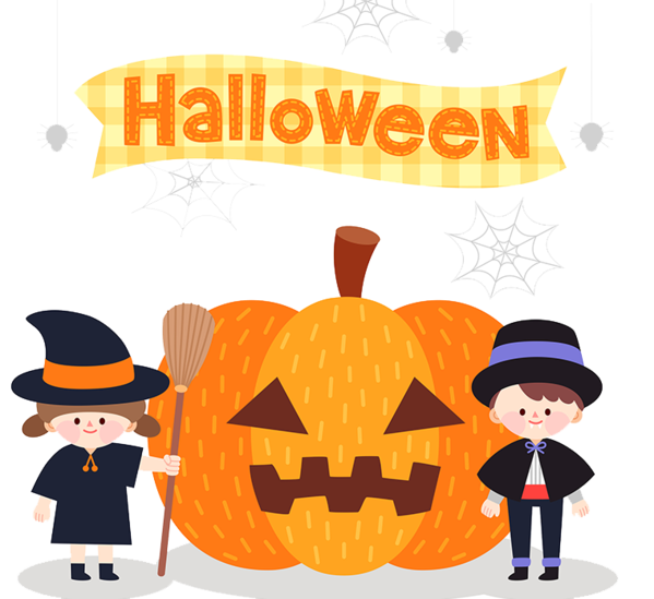 Transparent Pumpkin Halloween Cartoon Recreation Text for Halloween