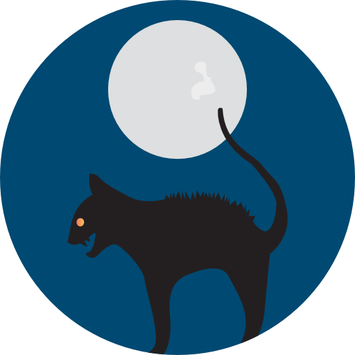 Transparent Whiskers Cat Black Cat Blue for Halloween