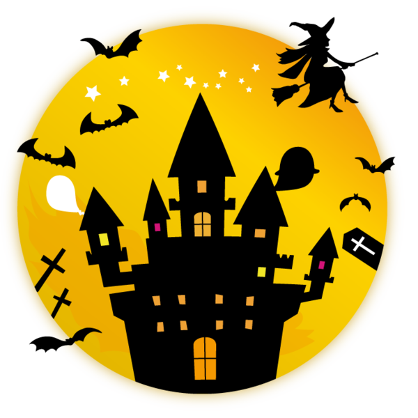 Transparent Halloween Witch Obake Yellow Jack O Lantern for Halloween