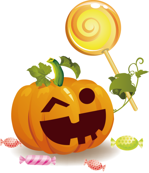 Transparent Halloween Jack O Lantern Pumpkin Winter Squash Food for Halloween