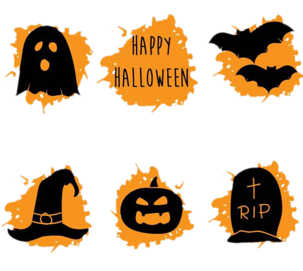Transparent Halloween Pumpkin Mask Text Logo for Halloween