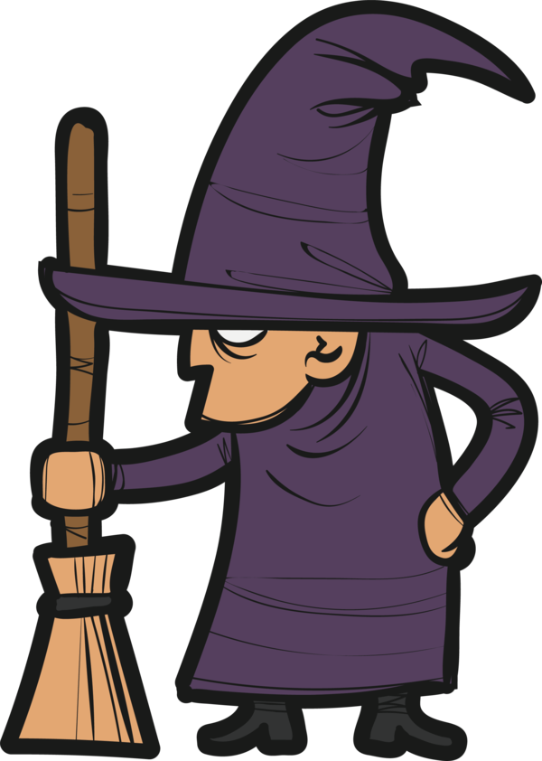 Transparent Hag Halloween Character Purple Headgear for Halloween