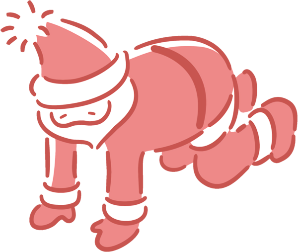 Transparent christmas Cartoon Pink Sticker for santa for Christmas