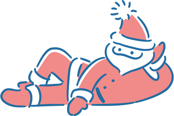 Transparent christmas Cartoon Line art for santa for Christmas