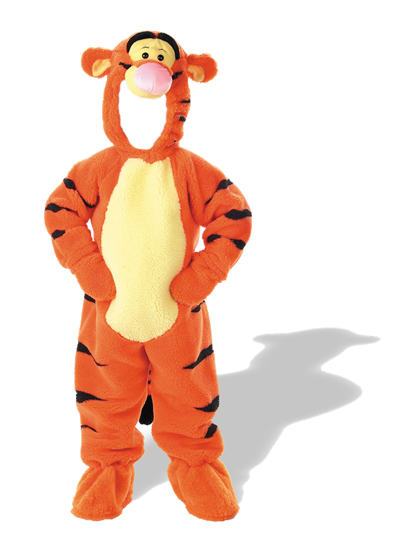 Transparent Costume Tigger Kigurumi Orange Mascot for Halloween
